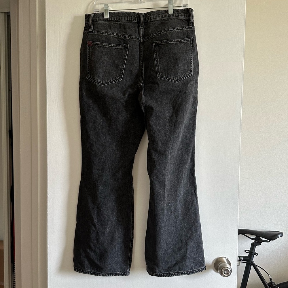 Urban Outfitters BDG Washed Black Denim Tati High Waisted Slit Flare Jean - Picture 8 of 13